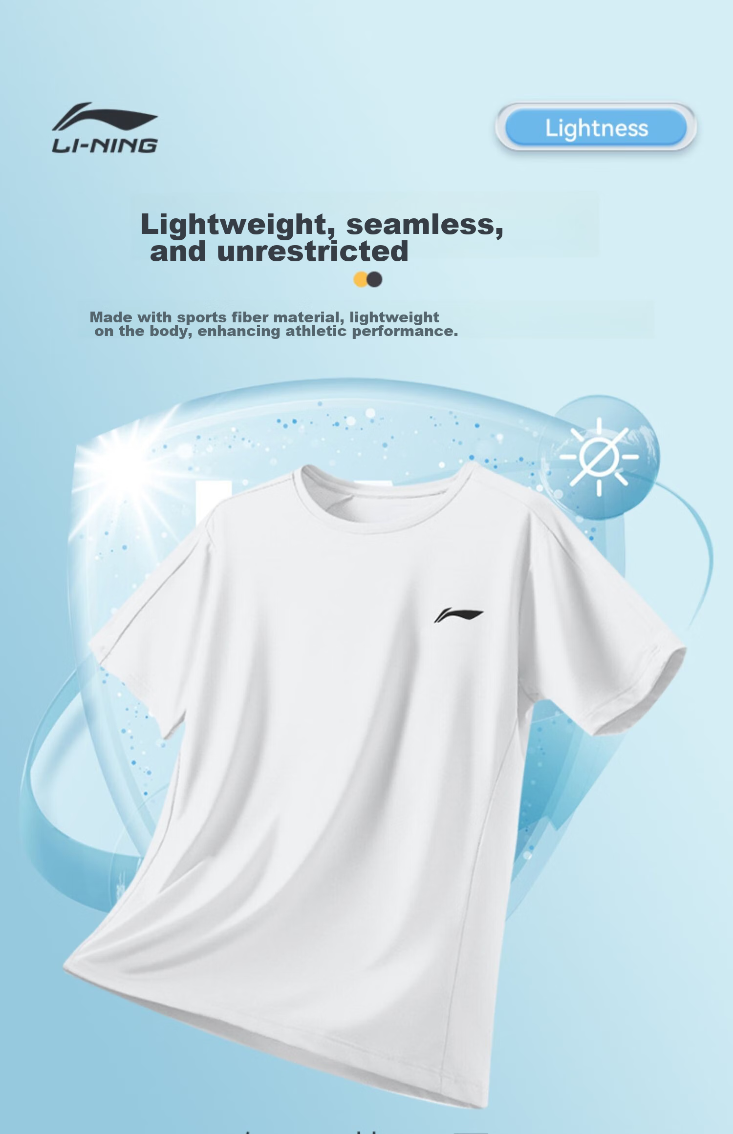 Li-Ning Short-Sleeve T-Shirt for Men, Summer Style, Trendy Printed Couple's Design, Loose-Fitting Casual Breathable Round Neck Sports Top 13