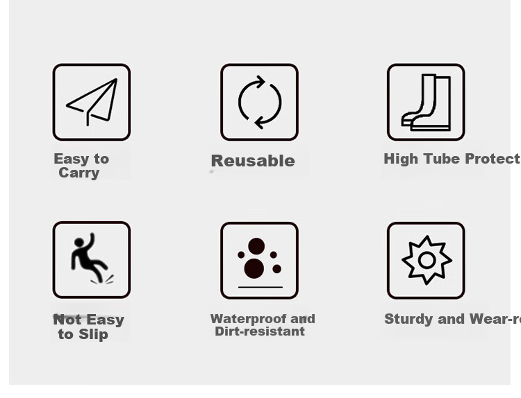 Huili Rain Shoe Covers for Men, Women And Children, Waterproof Non-Slip Water Shoes, Durable High-Top Beach Combing Rain Boots, Size 229 White M 2