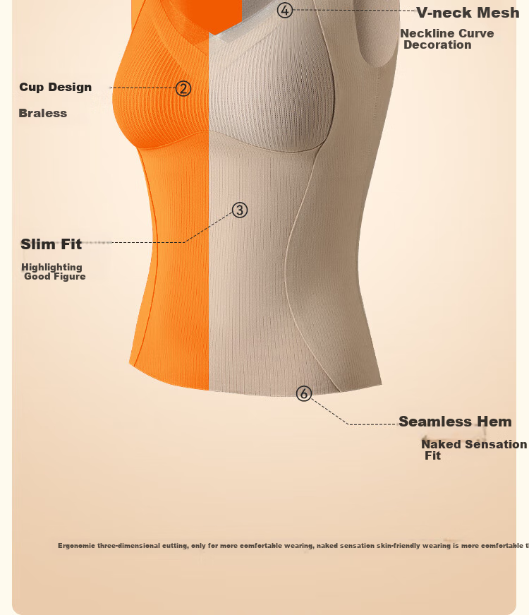 MiiOW Women's Thermal Underwear, Ladies' Wool And Silk Thermal Wear, Double-Sided Fleece, No Bra Needed, Warm Vest for Women, Suitable for Outdoor Wear 6