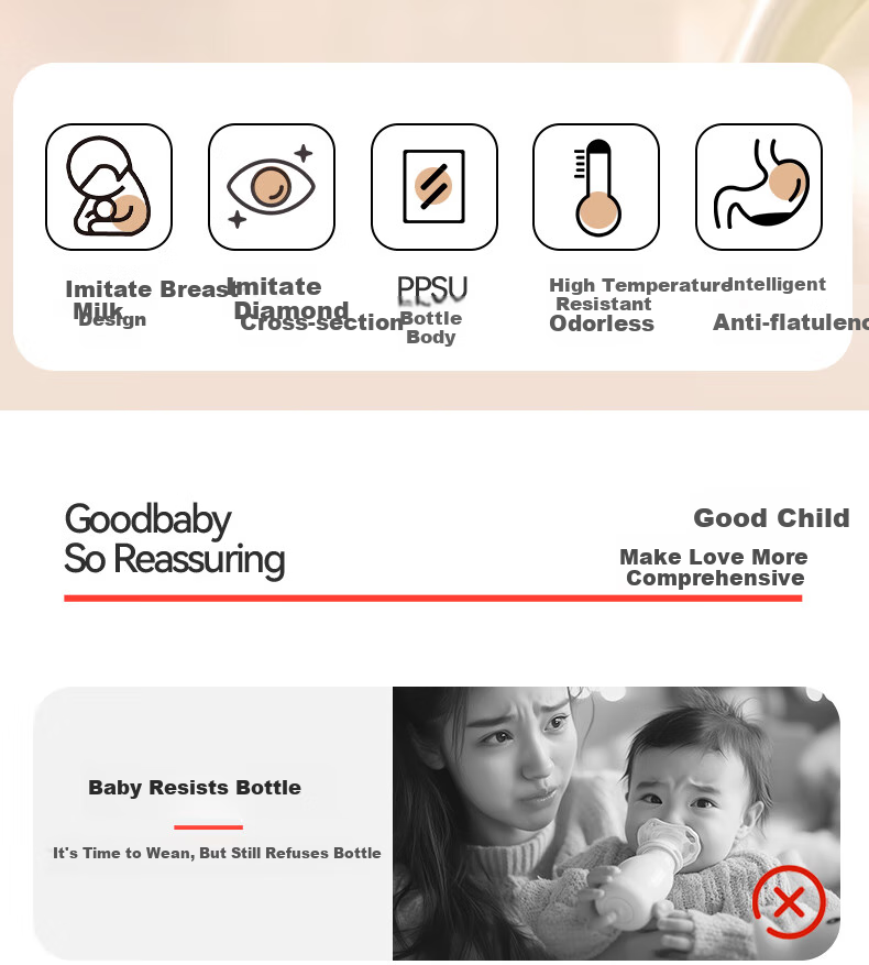 Gb Baby Anti-Colic PPSU Bottle, Anti-Choking Nipple, Breast-Like Milk Bottle, Gravity Ball Bottle, Platinum Series, Gray 2