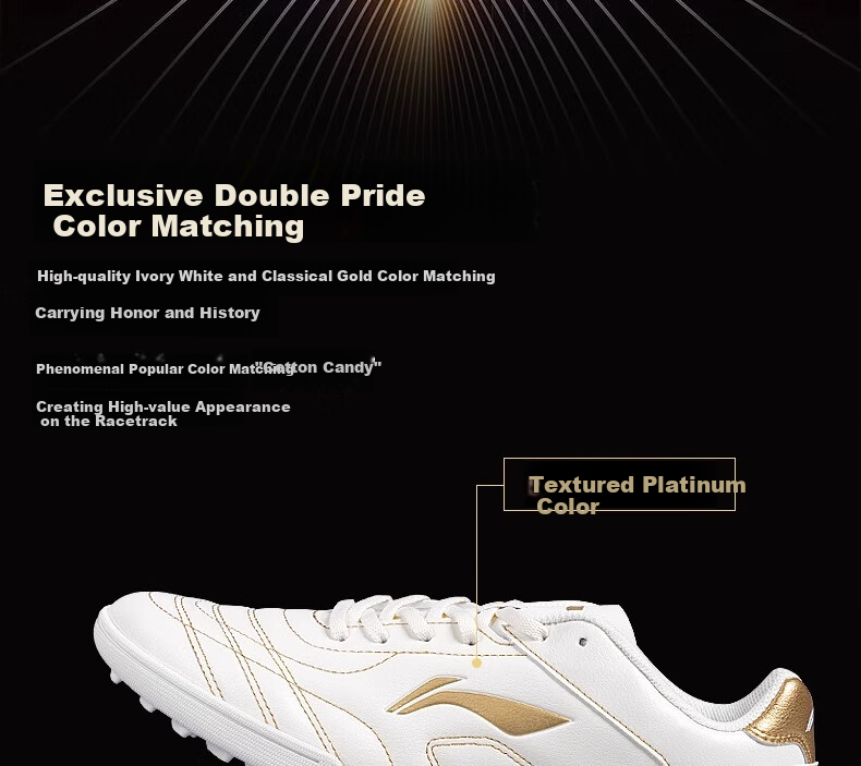 Li-Ning Soccer Shoes with Turf Studs TF for Men, Adults, Children, Students, Teenagers, Artificial Grass Professional Competition Training Cleats Size 39 4