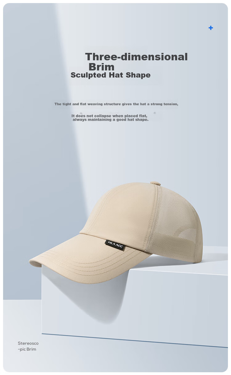 HLA Men's Half Mesh Baseball Cap, Spring And Summer Sun Hat for Women, UV Protection And Shade 4