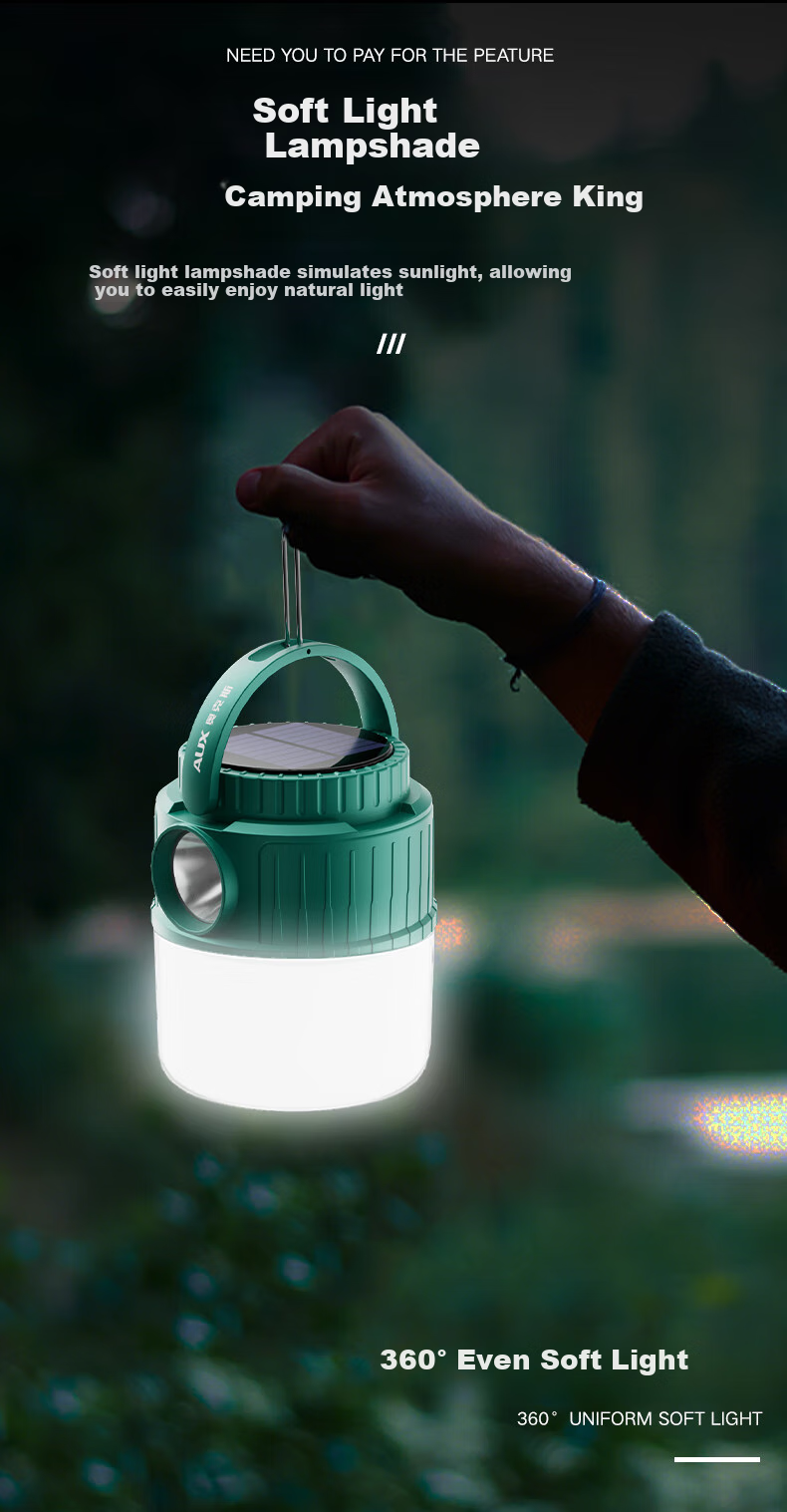 Aokesi Solar Camping Light, Long-Lasting Outdoor Rechargeable Illumination for Tents, Ambient Light for Night Markets And Stalls 4