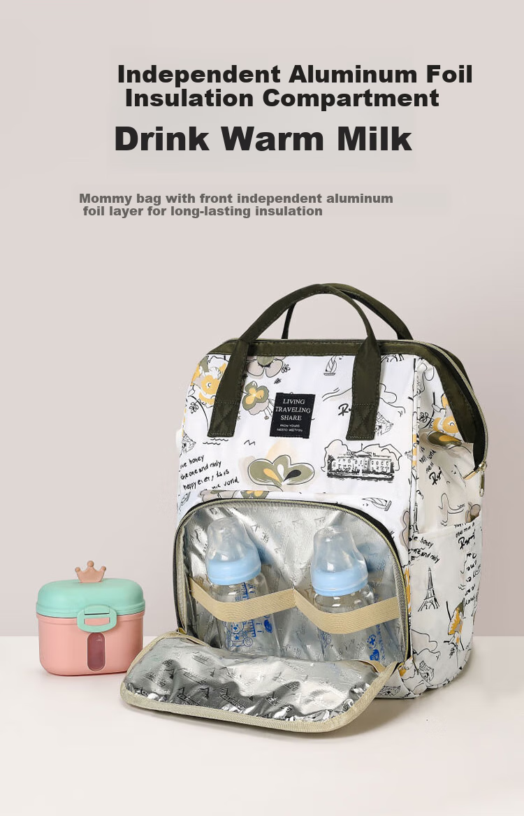 Aibaoshi Mommy Bag Multifunctional Backpack Milk Bag Large Capacity Outdoor Maternity Bag Hospital Bag Paris Impression M391 5
