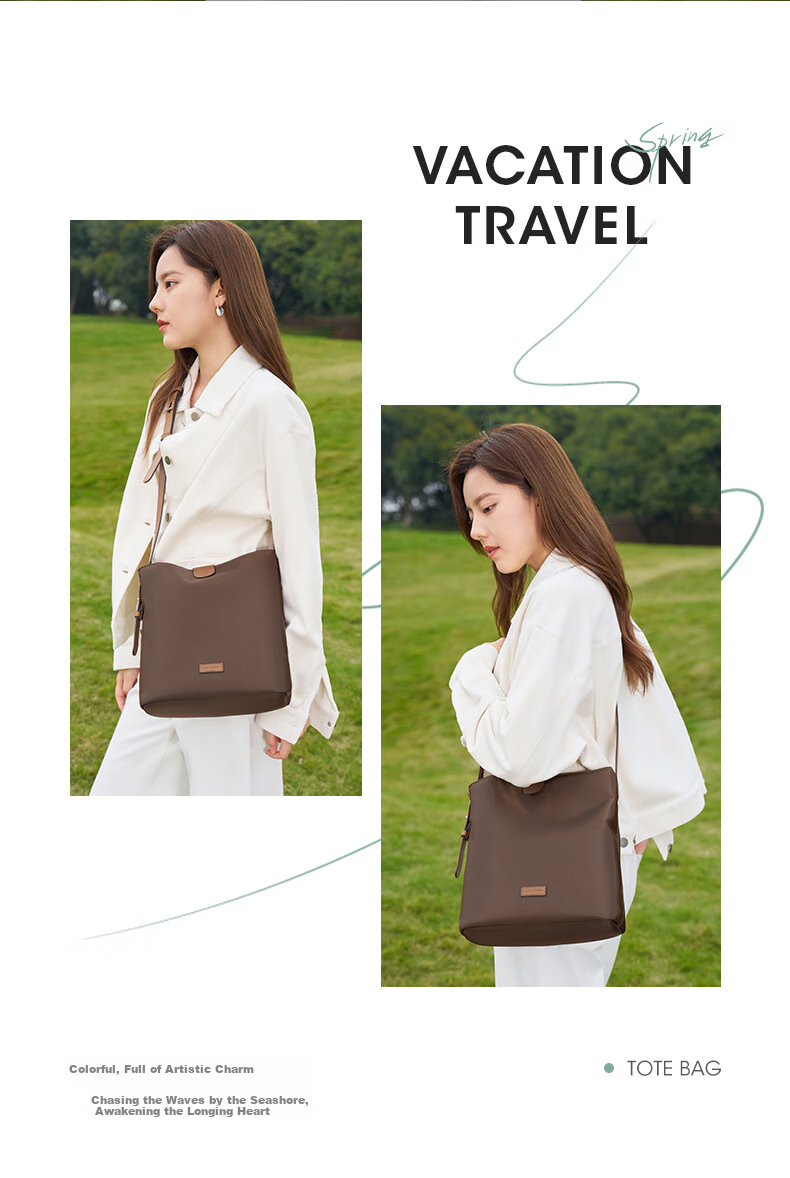 Laifu Lightweight Canvas Crossbody Bag, Large Capacity Casual Commuter Bucket Bag, Fashionable Handbag, Women's Bag, Birthday Gift 4