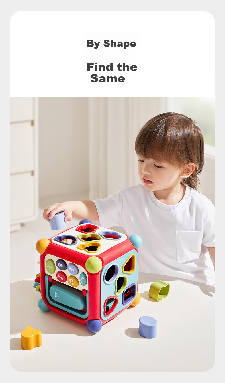 Babycare Six-Sided Box Multifunctional Baby Toy, Shape Matching Cognitive Building Blocks House, Koni Lain'er Children's Birthday And First-Year Gift 4