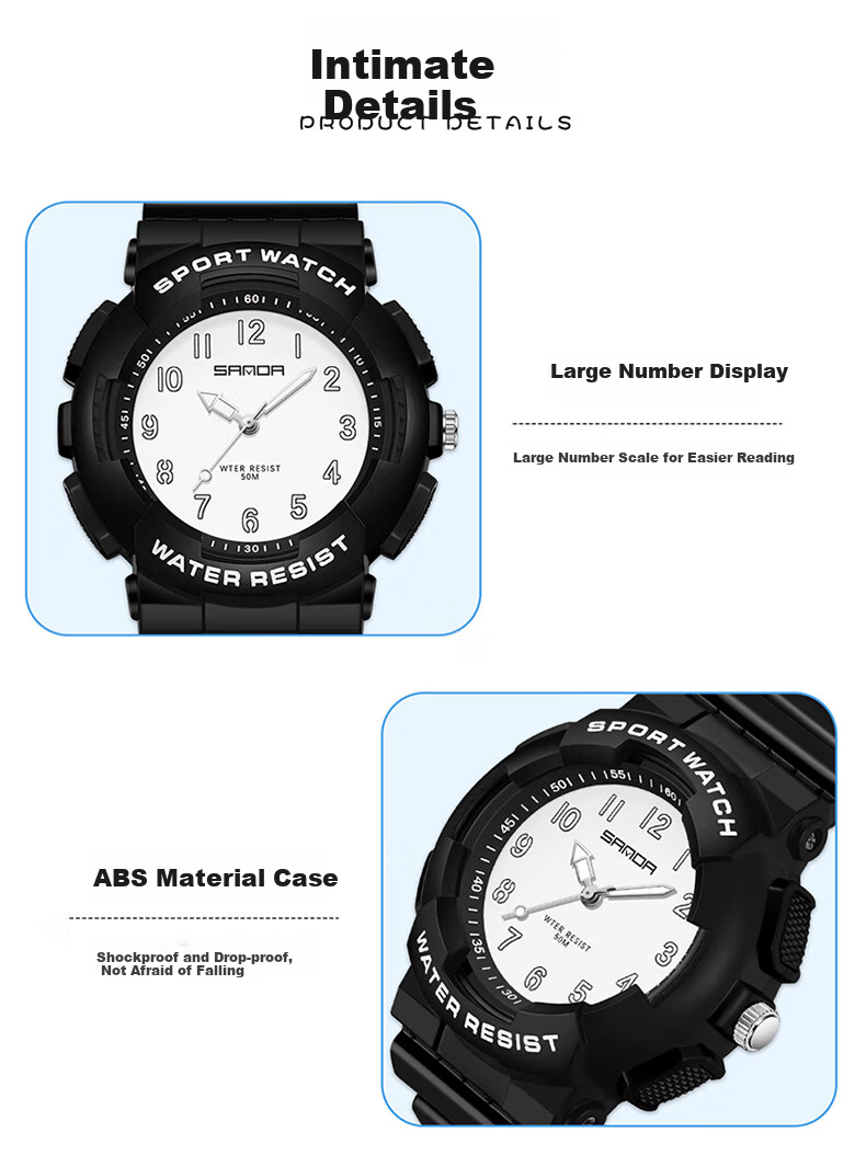 GEORGCOUNT Watch for Men And Women, Youth 2025 New Model, Silent Exam-Specific Waterproof Quartz Watch for Middle And High School Students 15