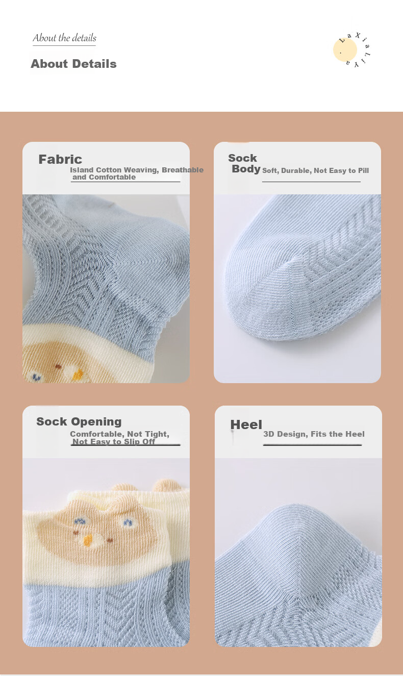 LAXIALIYA Baby Socks, Infant Socks, Newborn Fetal Socks, Mesh Children's Stockings, Boys' And Girls' Loose-Top Socks, Summer Thin Style 1