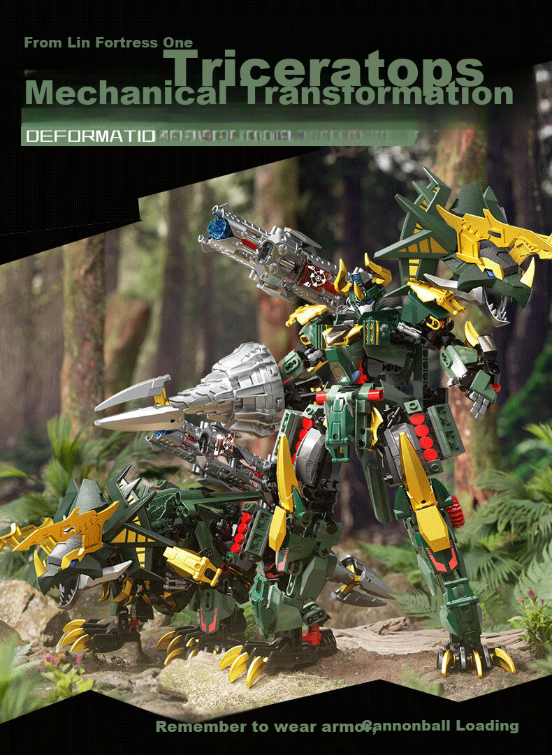 F5 Yilong Dinosaur Building Blocks, Transforming Robot, Direct Transformation Gundam Mecha, Children's Toy, Gift for Boys' Birthday 7