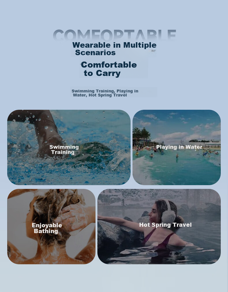 Li-Ning Swimming Earplugs with Lanyard, Anti-Loss Earplugs, Waterproof Earplugs for Bathing, 0711 White 9