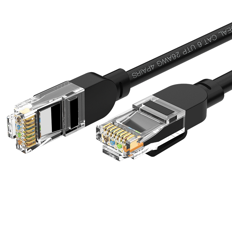 CHOOSEAL (CHOSEAL) CAT6 Gigabit Ethernet Cable, Engineering Computer Monitoring 8-Core Twisted Pair, Home-Use Patch Cord, 0.5 Meter, Black, QS5062E