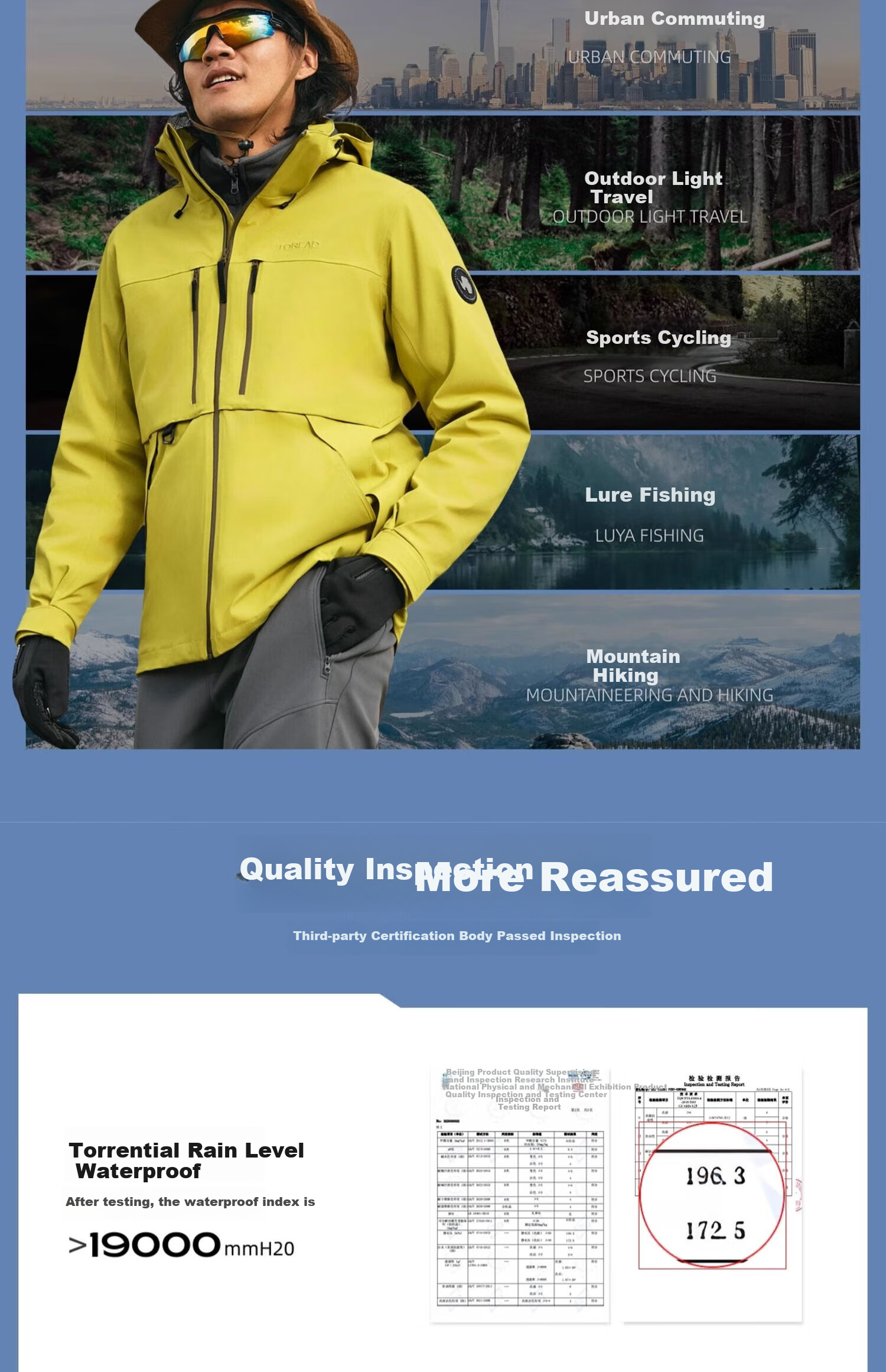 TOREAD Three-In Outdoor Professional Waterproof Windproof Mountaineering Jacket Hiking Coat, Black Men's XL 8