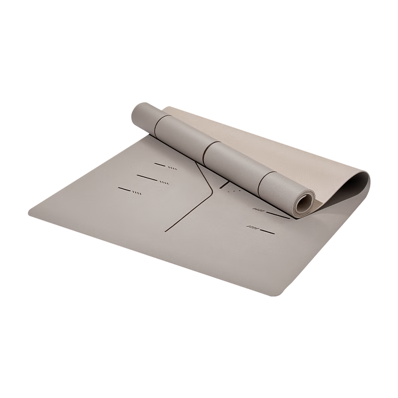 JD Original Natural Rubber Yoga Mat, Alignment Line Fitness Mat for Men And Women, Non-Slip Wide Home Use, Milk Cream Coconut 183*80cm