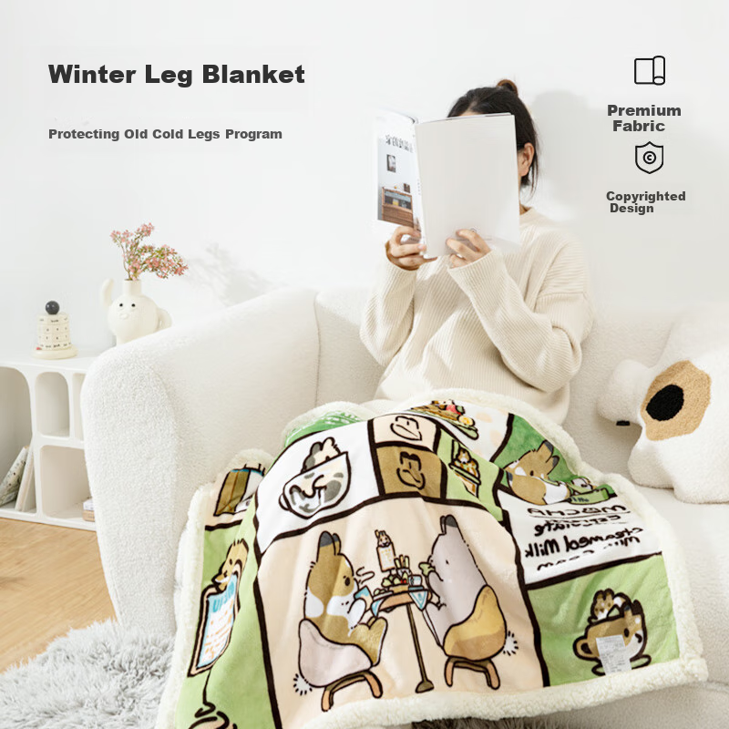 Shandian Cartoon Blanket, Nap Sofa Throw, Autumn And Winter Thick Style, Leg Cover, Shawl, Workstation Lazy Person's Single Office Air Conditioning Blanket