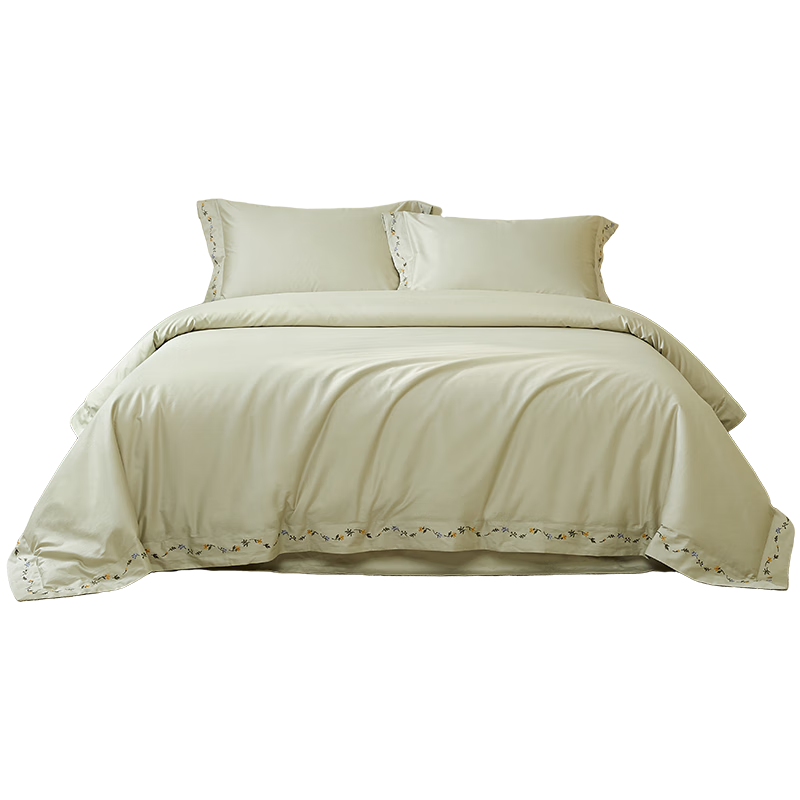 MIDO HOUSE Mingdu 100-Thread Count Cotton Bedding Set 4-Piece Pure Cotton Class A Luxury Bed Sheet and Duvet Cover 220x240 Qingjian