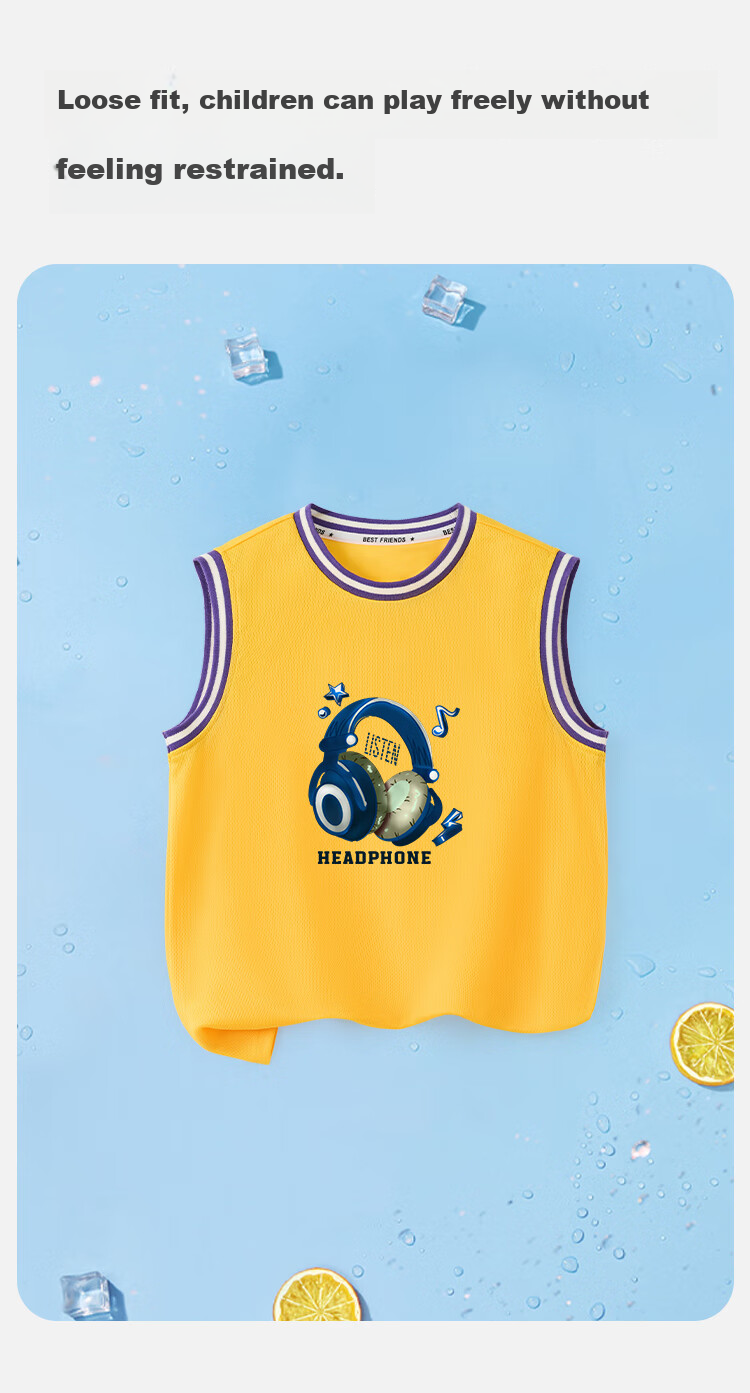 YUZHAOLIN Boys' Sleeveless Tank Top, Children's Vest, Quick-Drying Breathable Mesh Sports Vest, Clothing for Young And Older Childre 3