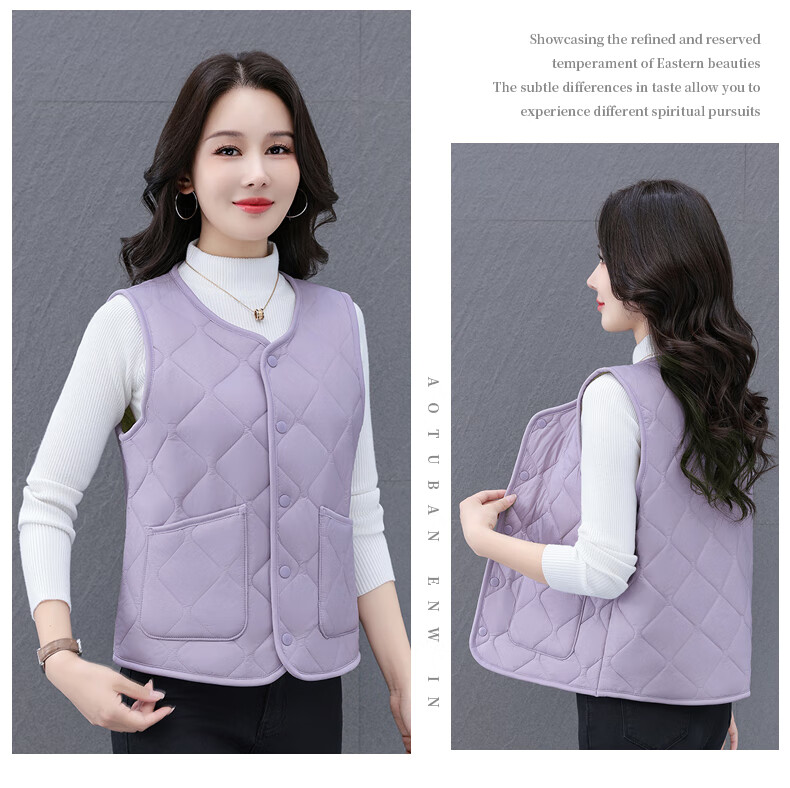 Woodpecker Women's Wool Vest Outerwear 2025 Autumn Winter New Lightweight Thickened Warm Vest for Moms Black XL 8