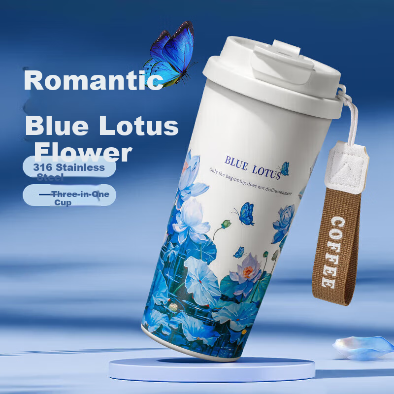 Mixiaoshu Insulated Mug for Women, Stylish Straw Coffee Cup with 316 Stainless Steel Inner Bottom, Student Car Water Bottle, Nurse's Day Gift