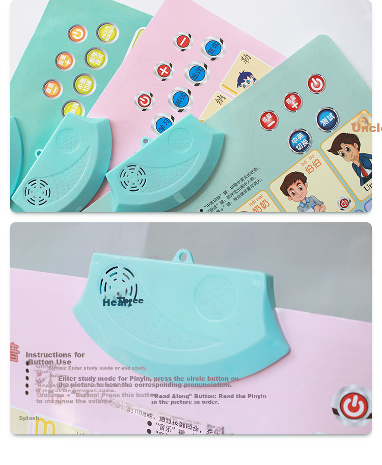 Leleyu Early Education Talking Wall Chart, Interactive Chinese World Map, Children's Toy with Audio Points, Birthday Gift for Boys And Girls 8
