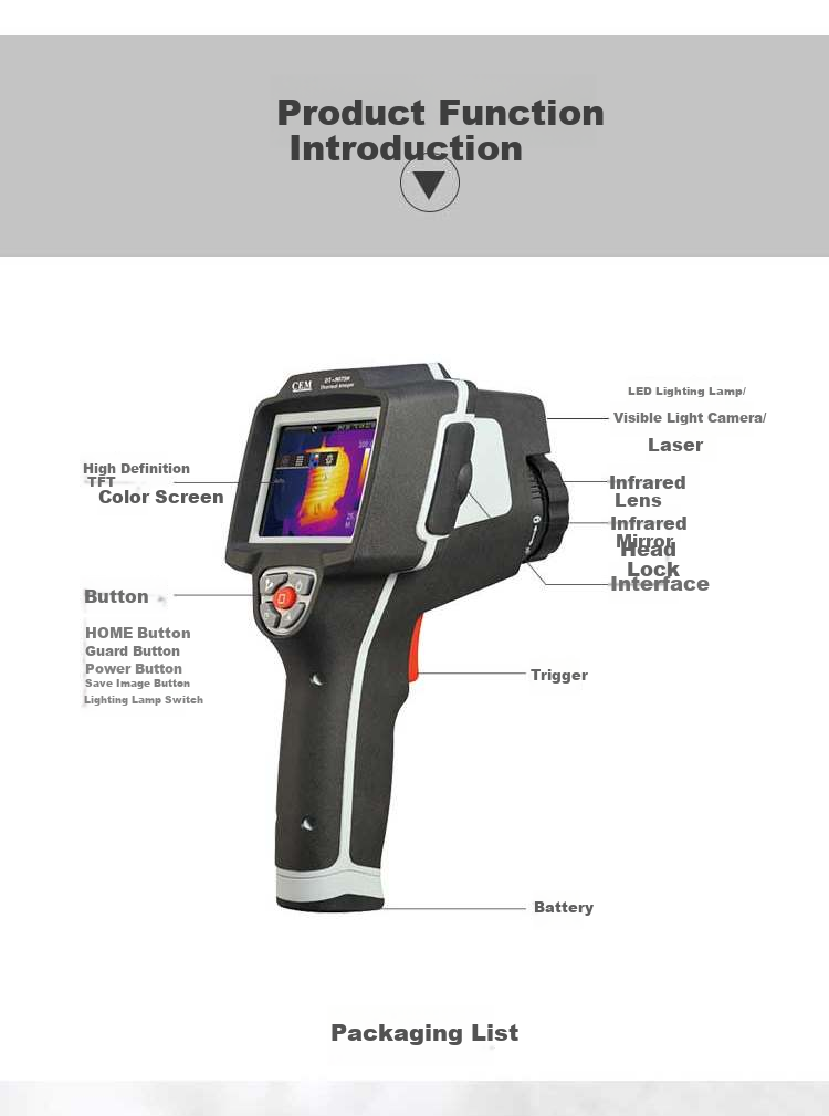 CEM DT-9875H Infrared Thermal Imager, High-End Industrial Grade, for Underfloor Heating And Electrical Leak Detection, Infrared Thermal Camera 10