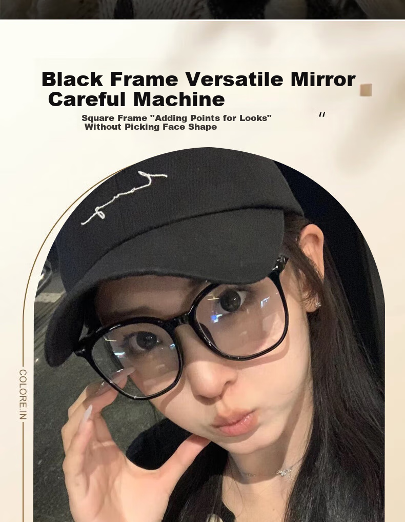 Cuntiandaofu Blue Light Blocking Glasses, Myopia Glasses, Anti-Radiation Glasses, Large Frame Slimming High-Definition Glasses for Men And Women, Glossy Black Frame, -2.00 Diopters 1