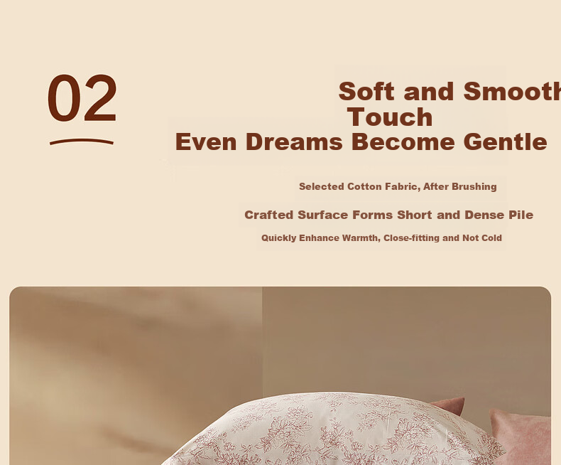 Shuixingjiafang Brushed Four-Piece Bedding Set, 60-Count Long-Staple Cotton Bedding, Pure 100% Class A Cotton, Double Bed Sheet And Duvet Cover, Winter Warmth, 1.5m King Size, Light Luxury French Style Series 7
