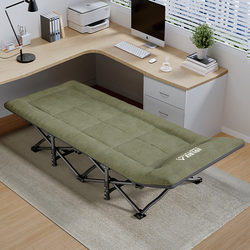 Nanjiren Folding Bed Recliner Office Single Nap Bed Military Cot Care American Style Mattress Integrated Ten-Leg Bed 180cm