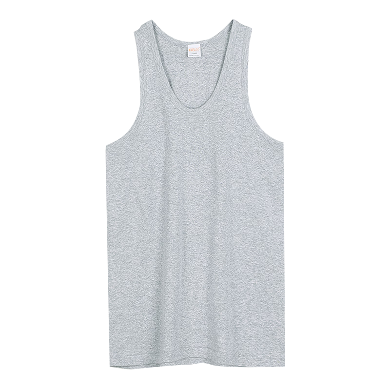 Hodohome Men's Pure Cotton Sleeveless Tank Top, All-Season Undershirt, Basic Undershirt for Men, Linen Gray, XL, 175/100