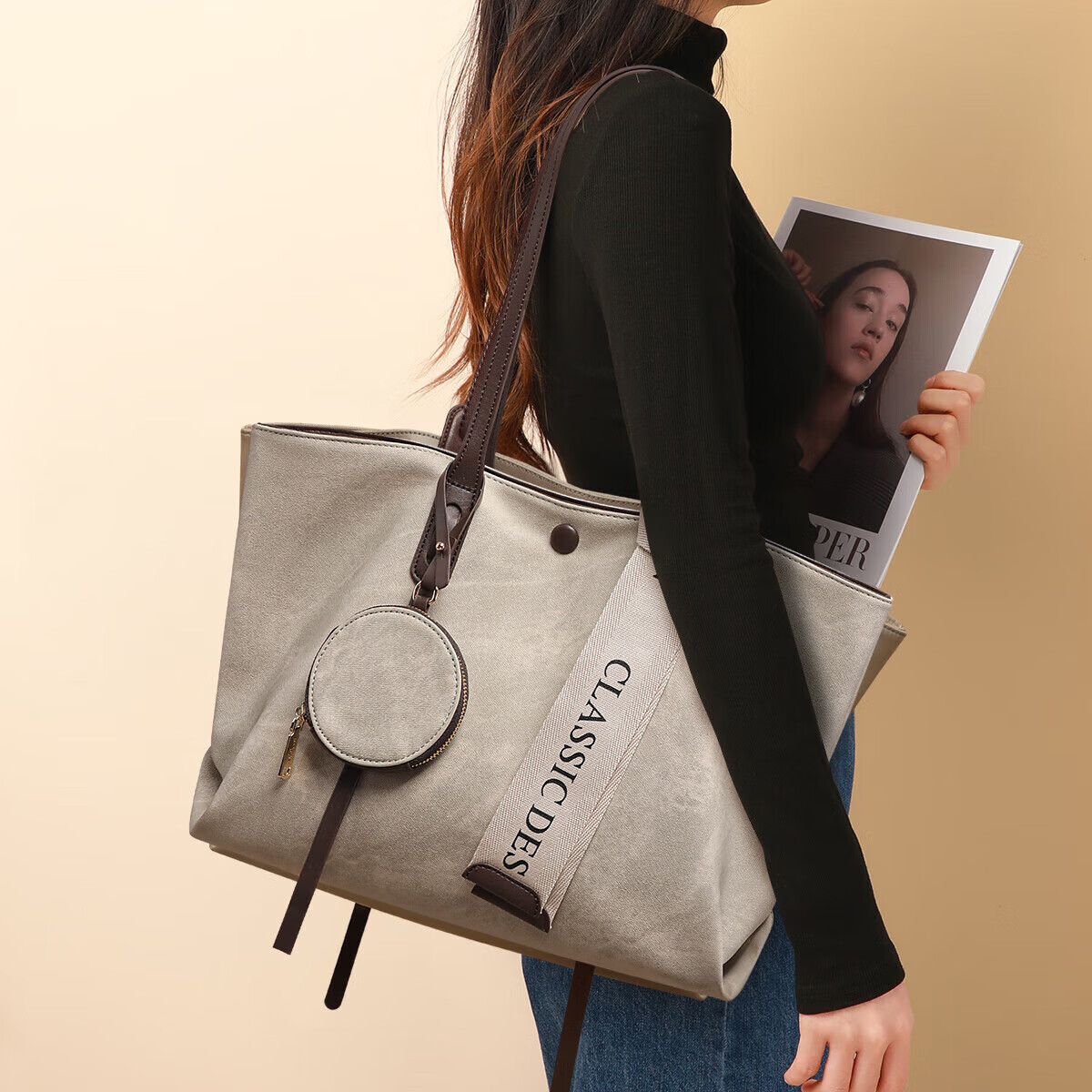 Aiqinghai Handbag, Women's Tote Bag, Large Capacity, Shoulder And Handheld, Fashionable Luxury, Birthday Gift for Wife Or Girlfriend on May 20