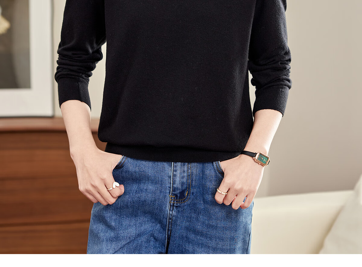 Pincai Women's Knit Sweater Half Turtleneck Autumn Winter Solid Color Base Layer Knit Top PW17ZS952 5