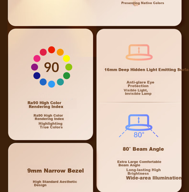 CHNT LED Anti-Glare Recessed Downlight for Living Room Bedroom Corridor 5W Tri-Color Light 75-85mm Cutout 10-Pack 3