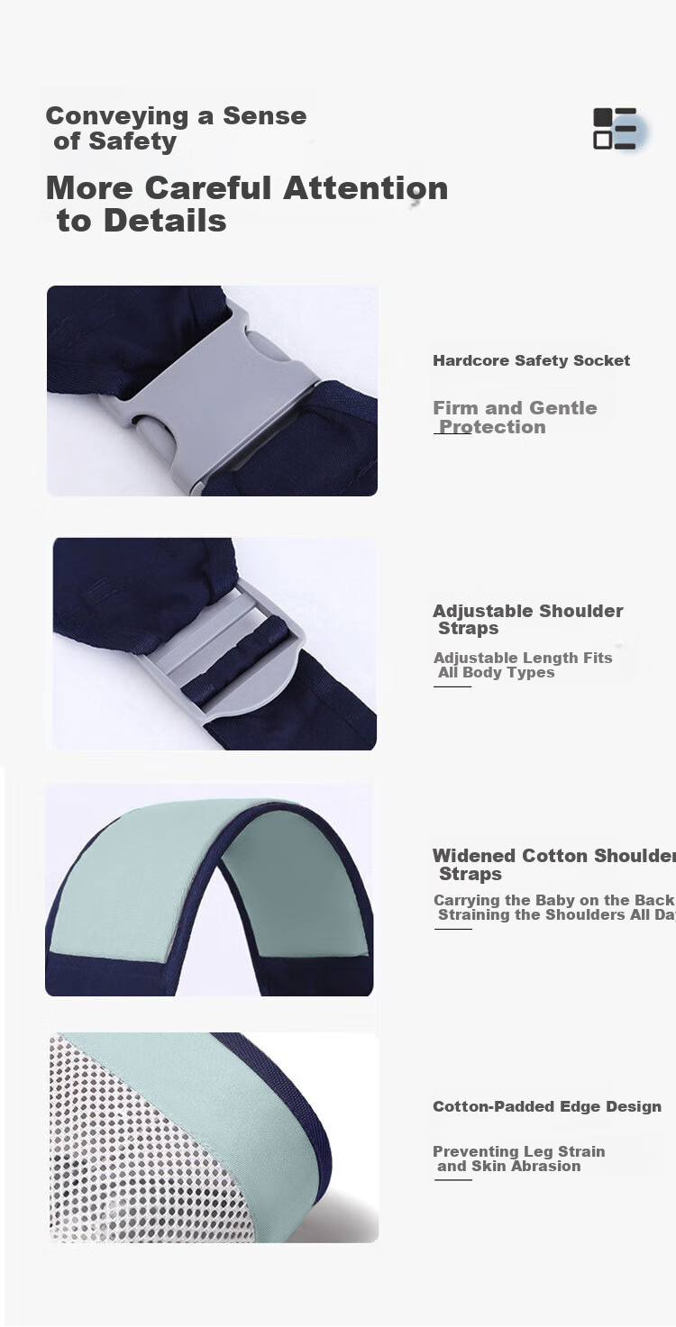 Aibaoshi Baby Carrier, Waist Stool, Front-Facing, Breathable, Horizontal And Vertical Carrying, Multifunctional Baby Sitting Strap, Baby-Carrying Tool, M678 12