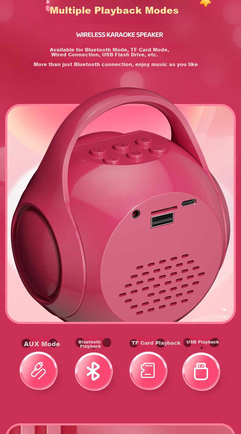 Disney Microphone Children's Toy, Birthday Gift for Girls Aged 7-14, Karaoke Mic with Bluetooth Speaker, Wireless, for Ages 8-12, 10 11
