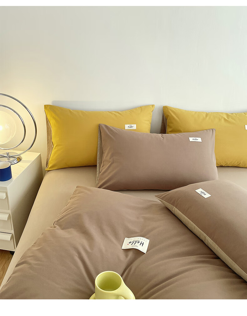 Hodo Pure Cotton Duvet Cover Single Piece Xinjiang Full Cotton Thickened Double Dormitory Quilt Cover 200*230cm Beige Camel + Khaki 6