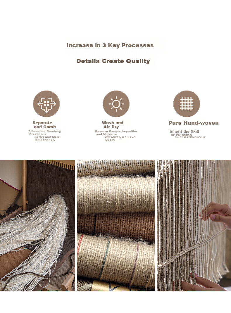 Dajiang Natural Sisal Entrance Mat, Doorway Rug, Foyer Carpet, Handwoven Entrance Mat, 60x90cm 10