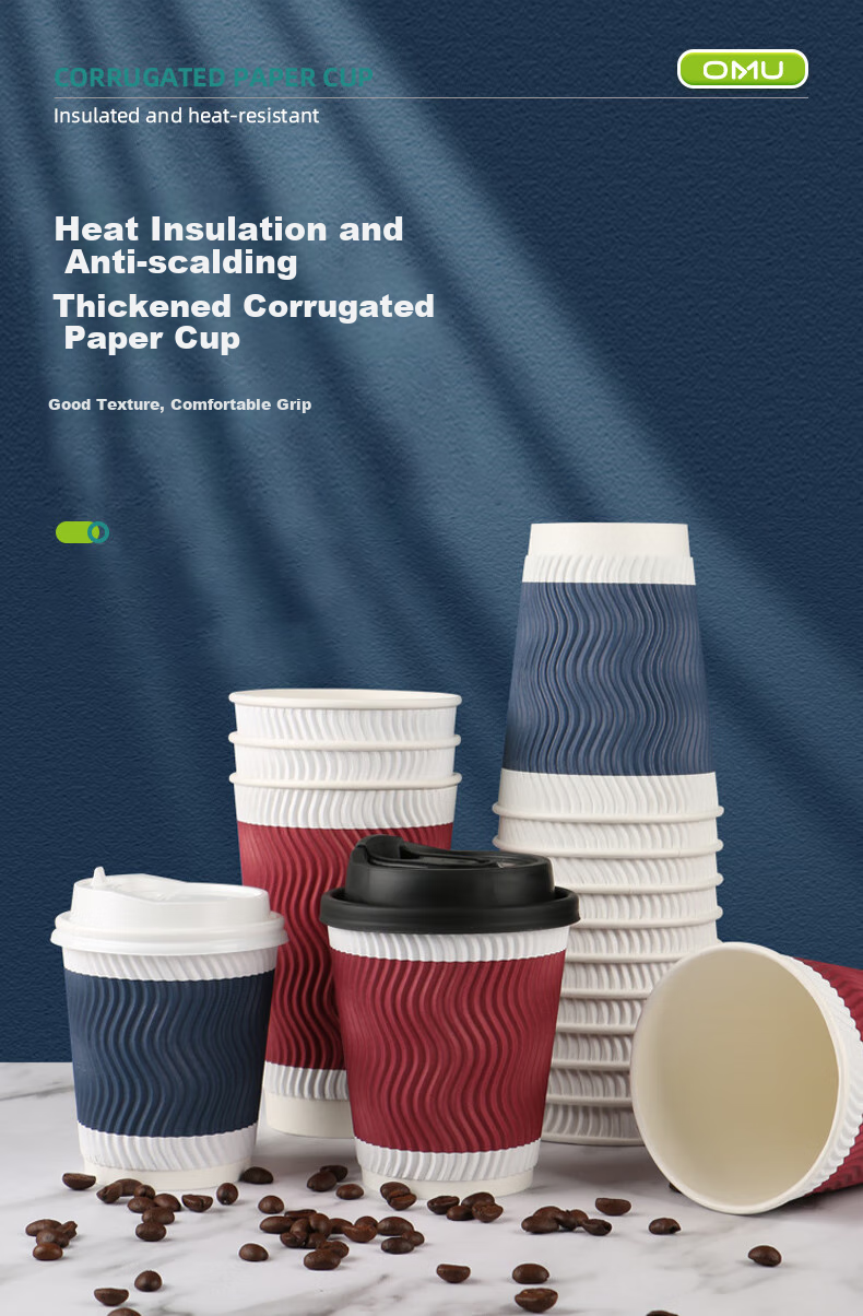 AOmeiyou Disposable Coffee Cups with Flip-Lid, Heat-Resistant Coffee Cups for Drinks And Milk Tea, 350ML, Pack of 20 1