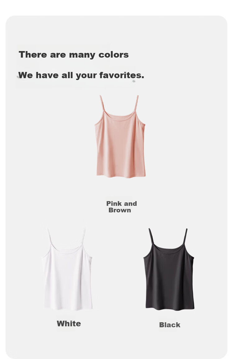 MiiOW Women's Camisole Tank Top, Cotton-Lanin Modal Ice Silk Cool-Feel Outer Wear, Beautiful Back Round Neck Summer Style, Inner Wear Undershirt 7