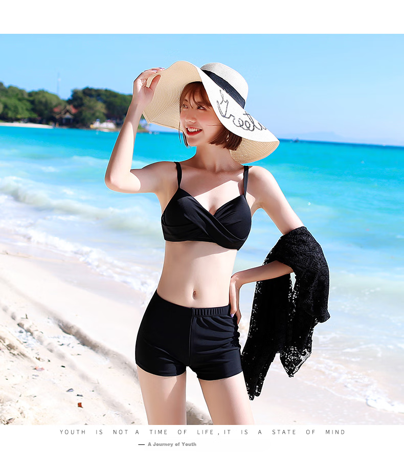 Yifu Bikini Swimsuit for Women, Instagram-Style Three-Piece Set, Korean Hot Spring Style, Chanel-Inspired Conservative Tummy-Covering Slimming Swimwear 4