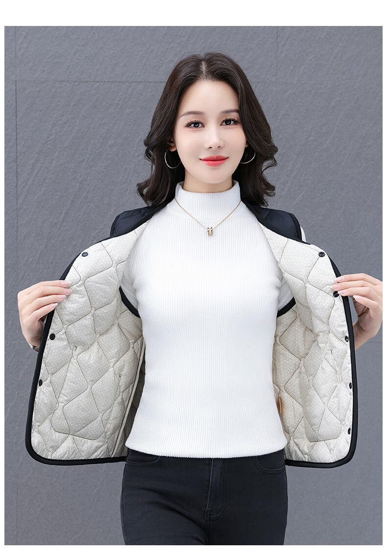 Woodpecker Women's Wool Vest Outerwear 2025 Autumn Winter New Lightweight Thickened Warm Vest for Moms Black XL 12