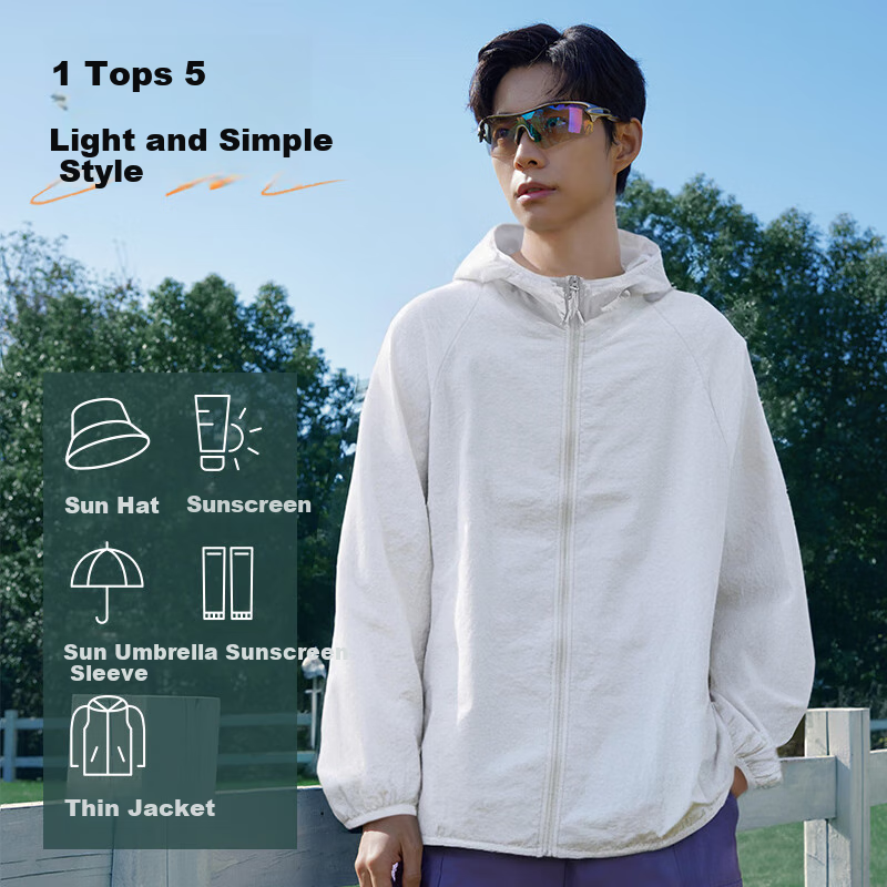 JEANSWEST LIFE Sun Protection Clothing for Men, Summer UPF50 Lightweight Fishing Shirt, 2025 New Style Men's Ice-Cool Sun Protection Jacket C