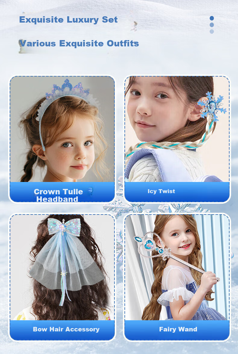 Disney Elsa Princess Bag, for Ages 6-12, 9-Year Children's Toy, Birthday Gift for Girls, 8-Year Girl's Frozen Elsa Hair Accessories 4