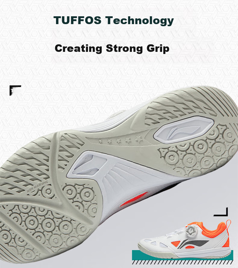 Li-Ning Children's Table Tennis Shoes, Professional Training And Competition, Non-Slip, Wear-Resistant, Breathable Sports Shoes, Bright Blue, Size 34 5