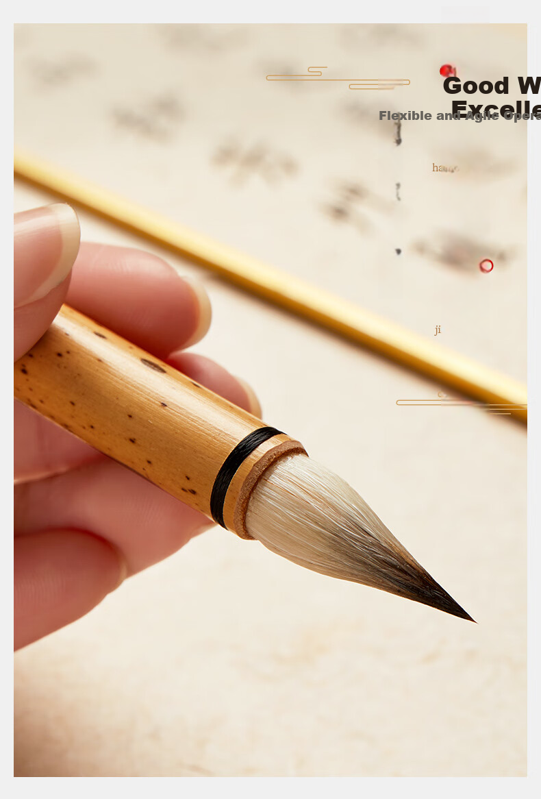 Liupintang Calligraphy Brush, Large Professional-Grade Brush Pen, Suitable for Regular Script, Adult Beginners, Chinese Painting And Calligraphy Practice, High-Quality Soft Brush, Huanxue Xiangmei, Large Size 5