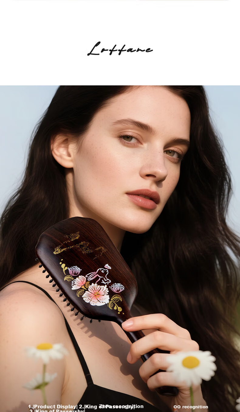 Langfeng Natural Ebony Wood Air Cushion Comb Massage Scalp Volumizing Gift for Women, Friends, Wife, Practical High-End Mid-Autumn Festival Gift for Parents And Elders, Customer Practical Premium Present 2