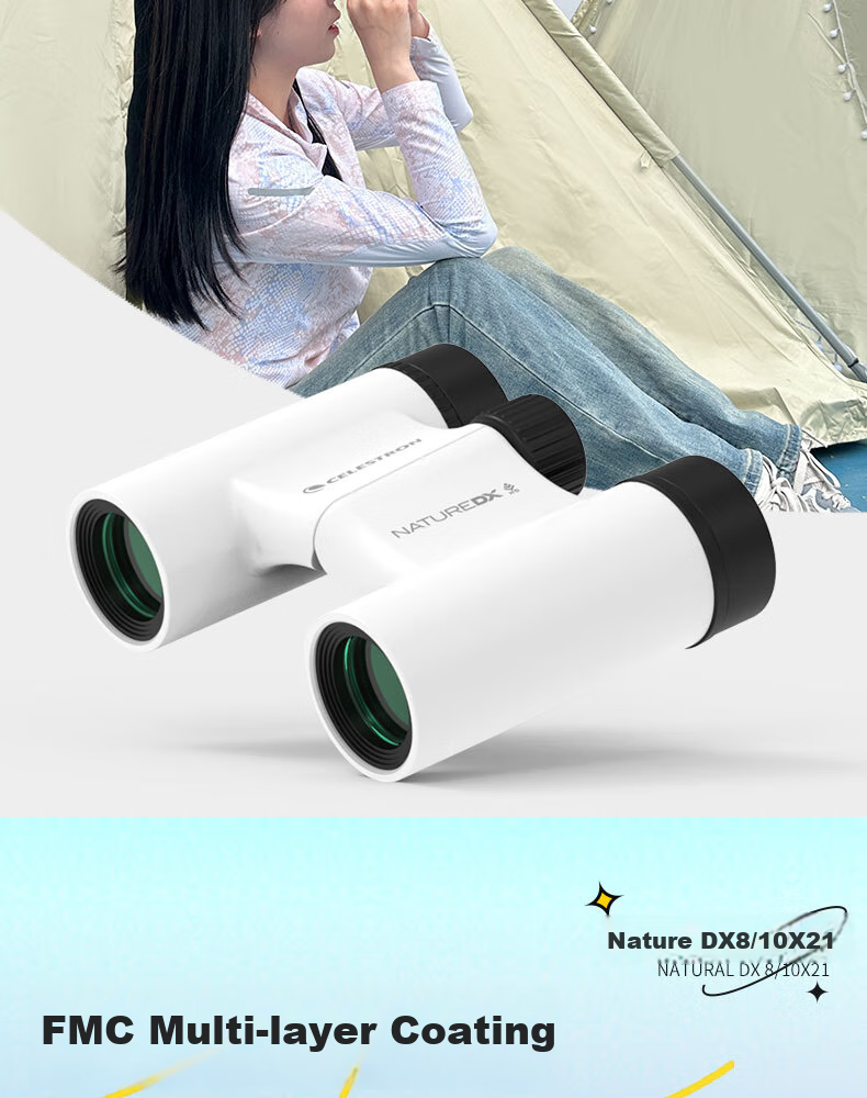 Celestron Nature DX 8x21 White High-Power Professional Stylish Portable Binoculars for Mobile Phone Outdoor Hiking Concert 4