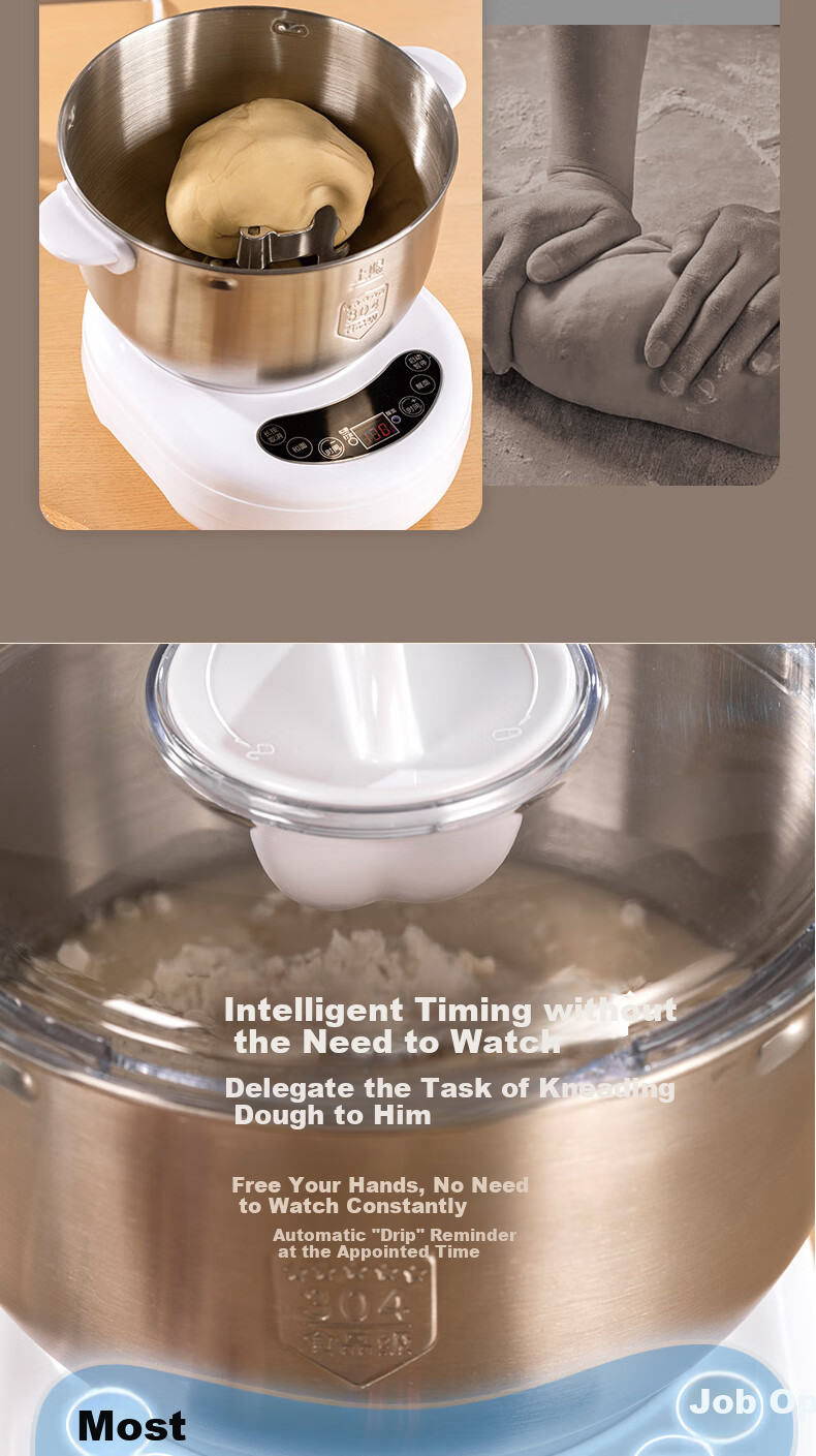 Royalstar Home Automatic Dough Mixer, Kneading Machine, Small Timerless Unattended Dough Mixer, Fermentation All-In Machine, Smart Bread Flour, 7 Liters, RM200H 3