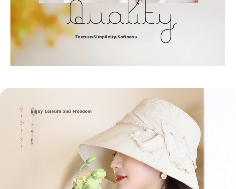 677888 Sun Hat for Women, Summer Japanese-Style Sunhat, Simple UV Protection Hat, Wide-Brimmed Hat 4