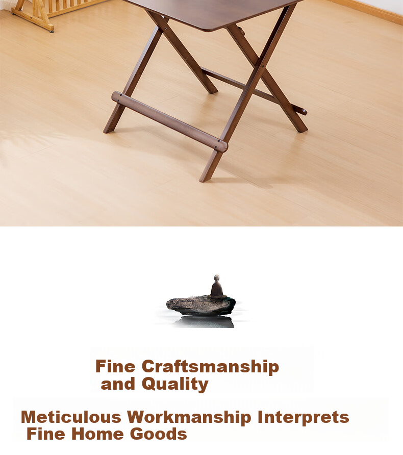 Taomengju Small Folding Square Table, Foldable Dining Table, Bamboo And Wood Eating Table, Simple Home Balcony Folding Table, Tea Table 7