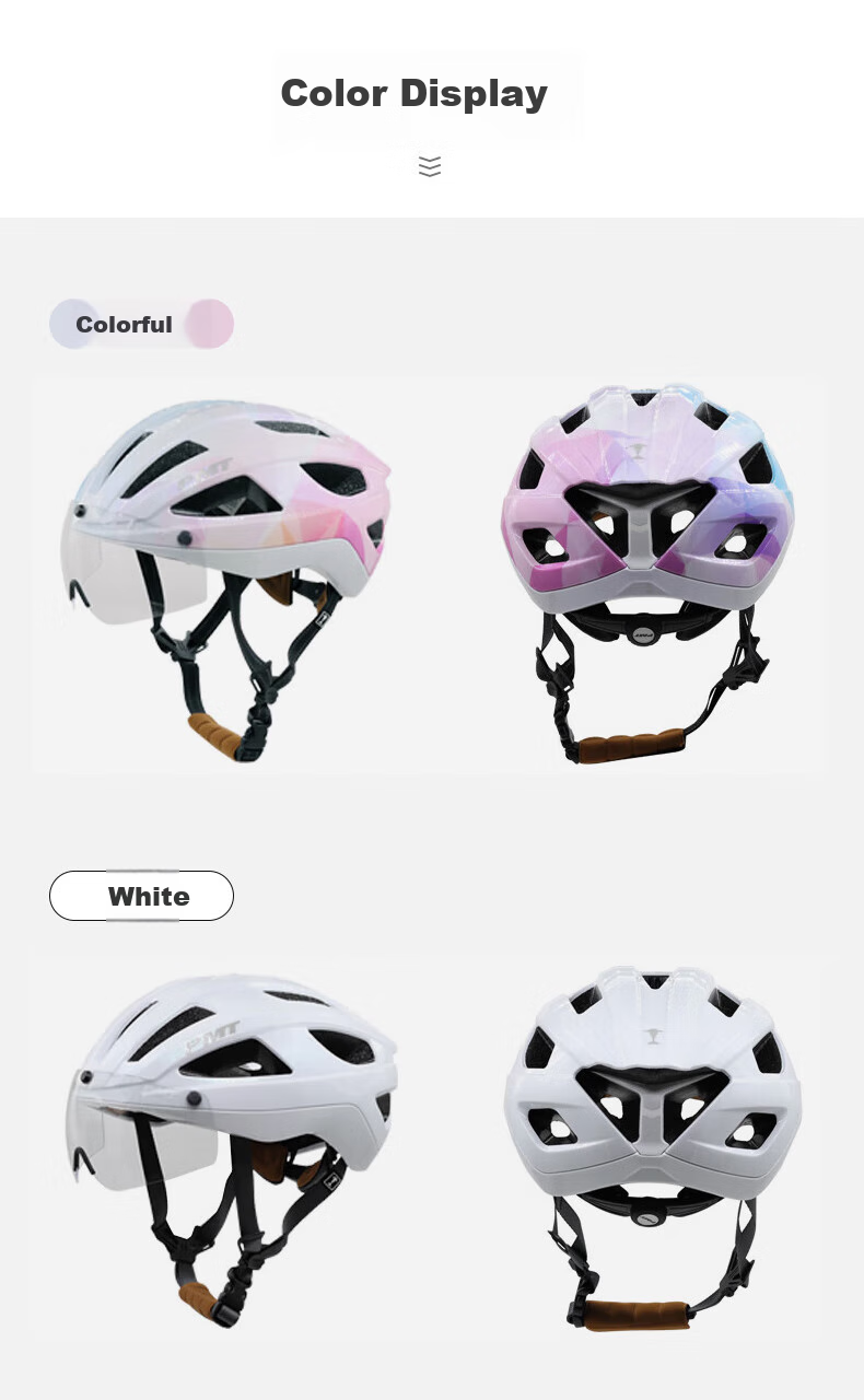 PMT Cycling Helmet for Men And Women, Mountain Bike Road Bike Magnetic Wind Goggles Helmet GOLF White M 12