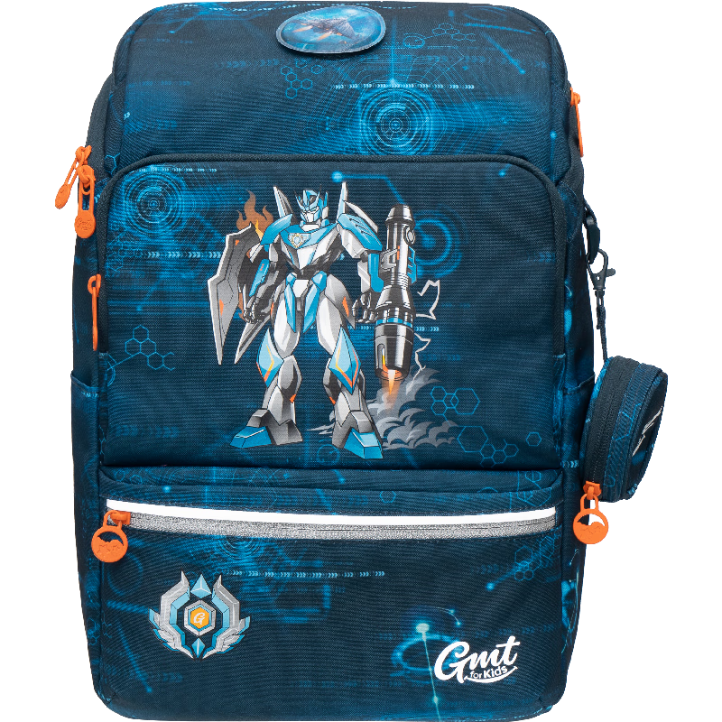 Gmt for Kids Children's Backpack, Lightweight Spine-Protecting And Load-Reducing Shoulder Bag for Primary School Students, Large Capacity Gift for Grades 1-4, Boys' Black Mecha Desig